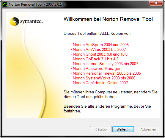 Norton Removal Tool